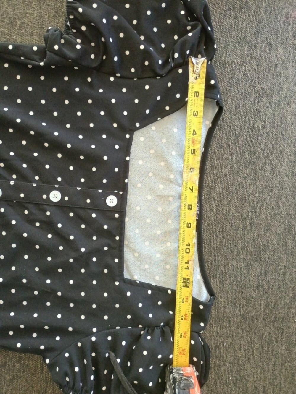 SHEIN black & white Polka Dot button down Top LARGE - Picture 6 of 6